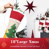 AUTGA Christmas Stockings 4 Pack, 18'' Large Xmas Stockings with Santa Snowman Gnomes Pattern, Christmas Stockings for Family Stairs Fireplace Tree Hanging Home Decorations Party Season Decor view 3