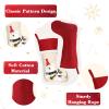 AUTGA Christmas Stockings 4 Pack, 18'' Large Xmas Stockings with Santa Snowman Gnomes Pattern, Christmas Stockings for Family Stairs Fireplace Tree Hanging Home Decorations Party Season Decor view 4