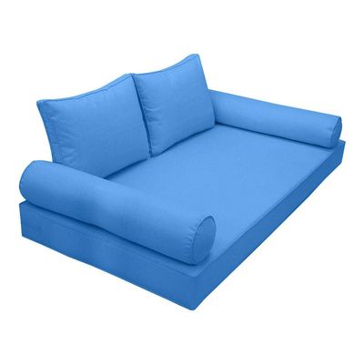 Prolinemax |SLIPCOVER ONLY|S1 Outdoor Daybed Mattress Bolster Backrest Cushion Covers Piped Trim Twin-XL AD102