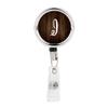 Andaz Press Retractable Badge Reel Holder with Clip, Heavy Duty Metal Name Tag Retractable ID Key Belt Clip Rustic Wood Monogram, Rustic Monogram I view 1