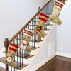 4 Pack Christmas Stockings Burlap Embroidery Family Large Stocking for Fireplace Hanging Holiday Decorations view 4