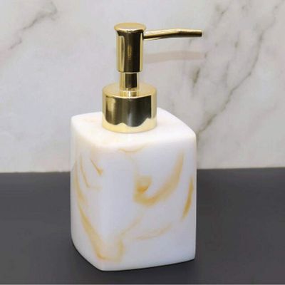 Auart YiLei-LL Liquid Pump Soap Dispenser Cube Ceramic Soap Dispenser, Lotion Bottle with Chrome Plated Plastic Pump, Durable Repeatedly Filled (Color : Yellow, Size : 230ml)