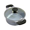 2.9 QT Ceramic Sauce Pot with Lid, 8'' Ceramic Interior Exterior Cooking Pot view 3