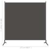 vidaXL 1-Panel Room Divider in Anthracite  Fabric and Powder-Coated Iron - Provides Privacy and Versatile Functionality view 3