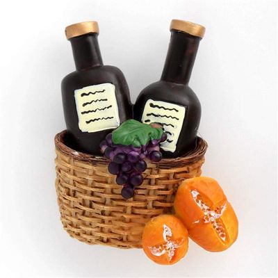 DUO ER Magnetic Refrigerator Stick Mosaic Juice Cup Milk Coffee Cup Orange Juice Bottle Red Wine Basket 3D Fridge Magnets Refrigerator (Color : Basket Wine)