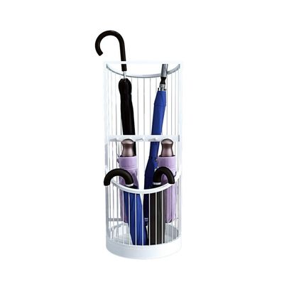 Umbrella Racks WXYZ Metal Wrought Iron Light Luxury Umbrella Stand, Home Hotel Lobby Umbrella Bucket, Black, White, Gold 55x25cm, 75x30cm (Color : White, Size : 55x25cm)