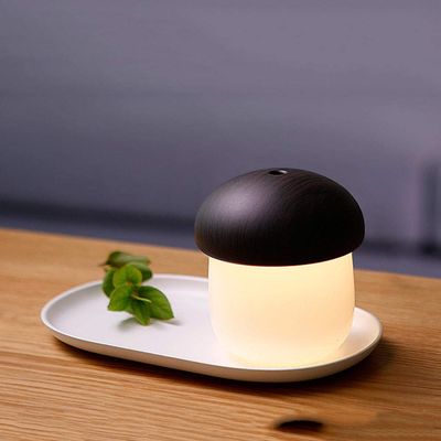 For Bedroom Home Mist Humidifiers For Portable Usb Humidifier Mini Silent Air Moisturizing Humidifier Aromatherapy Essential Oil Humidifier Mushroom Lamp-Walnut Color + Base Tray