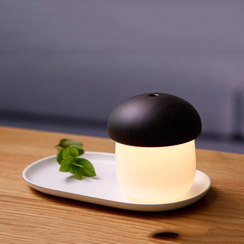For Bedroom Home Mist Humidifiers For Portable Usb Humidifier Mini Silent Air Moisturizing Humidifier Aromatherapy Essential Oil Humidifier Mushroom Lamp-Walnut Color + Base Tray