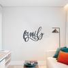 Badger Steel USA - Family Cursive- Metal Wall Art - 26" X 18.3" - Black view 2