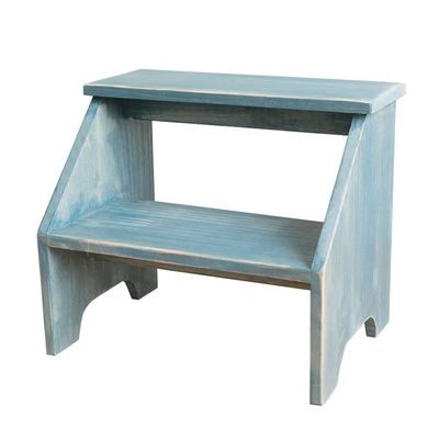 ZHZ-DT 2-Step Ladder Stool | Wooden Stepladder | Folding Ladder Chair | Multifunctional Safety Non-Slip Step Stool for Adults Kids, Household Office Kitchen Library, Blue