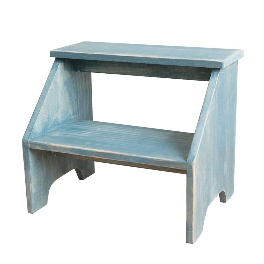 ZHZ-DT 2-Step Ladder Stool | Wooden Stepladder | Folding Ladder Chair | Multifunctional Safety Non-Slip Step Stool for Adults Kids, Household Office Kitchen Library, Blue
