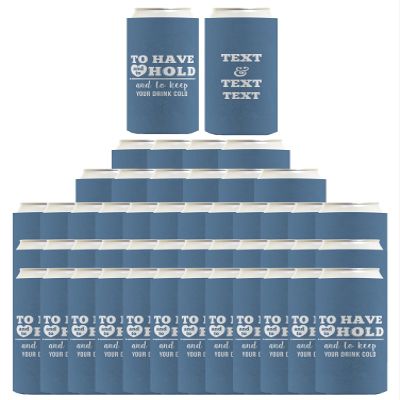 Wedding Guest Gifts Have Hold Keep Drink Cold Names & Date 96-Pack Personalized Ultra Slim Can Coolies Party Pack Slate