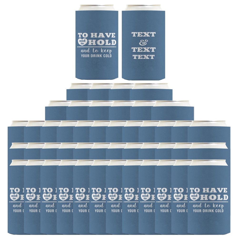 Wedding Guest Gifts Have Hold Keep Drink Cold Names & Date 96-Pack Personalized Ultra Slim Can Coolies Party Pack Slate