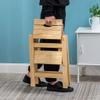 ZHZ-DT Ladder Stool 2/3 Step | Wooden Stepladder | Folding Ladder Chair | Multifunctional Safety Non-Slip Step Stool for Adults Kids, Household Office Kitchen Library, Natural (Size : 2-Step) view 3