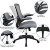 BizChair Mid-Back Dark Gray Mesh Swivel Ergonomic Task Office Desk Chair - Flip-Up Arms view 4