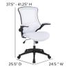 BizChair Mid-Back White Mesh Swivel Ergonomic Task Office Desk Chair with Flip-Up Arms view 2