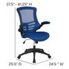 BizChair Mid-Back Blue Mesh Swivel Ergonomic Task Office Desk Chair with Flip-Up Arms view 2
