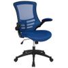 BizChair Mid-Back Blue Mesh Swivel Ergonomic Task Office Desk Chair with Flip-Up Arms view 3