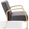 Accent Chair Living Room Gray Upholster Modern Mid Century Wood Lounge Arm Chair view 4