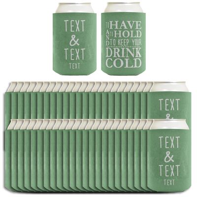 Wedding Favors for Guests Your Names & Date Have Hold Keep Drink Cold 96-Pack Personalized Can Drink Sleeves Party Pack Sage