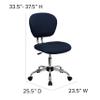 BizChair Mid-Back Navy Mesh Swivel Task Office Chair with Chrome Base view 2