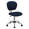BizChair Mid-Back Navy Mesh Swivel Task Office Chair with Chrome Base view 3