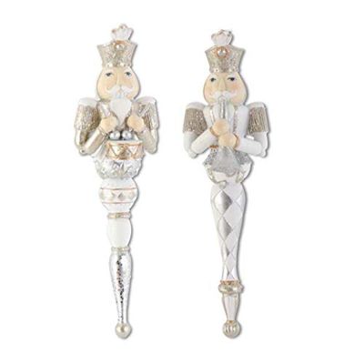 K&K Interiors Assorted Gold and Silver Finial Nutcracker Ornaments (2 Styles)
