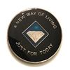 31 Year NA Blue & Gold Diamond Style Recovery, Clean, Medallion, Chip, Coin, Token view 2