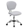 BizChair Mid-Back White Mesh Swivel Task Office Chair with Chrome Base view 3