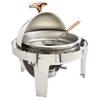 Denmark Tools for Cooks Celebrations Cookware Collection 5 Piece 6.3-Quart Heavy Gauge Stainless Steel Round Chafing Dish Set with Roll Top Lid for Entertaining & Catering view 1
