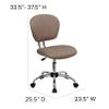 BizChair Mid-Back Coffee Brown Mesh Swivel Task Office Chair with Chrome Base view 2