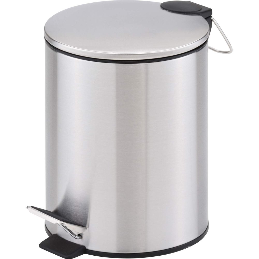 Wahei Freiz MJ-0667 My Lash II Pedal Trash Can, 1.3 gal (5 L), Stainless Steel