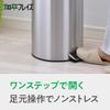 Wahei Freiz MJ-0667 My Lash II Pedal Trash Can, 1.3 gal (5 L), Stainless Steel view 3