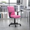 BizChair Mid-Back Pink Quilted Vinyl Swivel Task Office Chair with Arms view 1