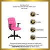 BizChair Mid-Back Pink Quilted Vinyl Swivel Task Office Chair with Arms view 4
