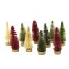 Bethany Lowe Set/10 Retro Bottle Brush Christmas Trees Red White Green Tabletop Decor view 1
