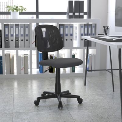 BizChair Mid-Back Gray Mesh Swivel Task Office Chair with Pivot Back