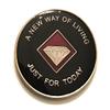 27 Year NA Burgundy & Gold Diamond Style Recovery, Clean, Medallion, Chip, Coin, Token view 2