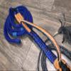 Brazilian/American Hybrid Pro Royal Blue on Black Poly 9x7 RH 3/4" x 3/4" Soft - EPT Bull Ropes 16' view 3