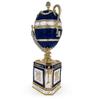 BestPysanky 1895 Blue Serpent Clock Musical Royal Imperial Easter Egg view 2
