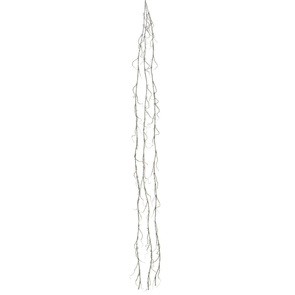 SilksAreForever 6' Glittered Artificial Plastic Twig Garland -Silver (Pack of 6)