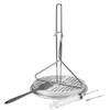 BOHK Perforated Aluminum Turkey Chicken Poultry Deep Frying Rack with Chrome Finish Wire Handle Lifter Hook Seasoning Injector Silicone Brush view 2