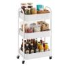 MAX Houser 3-Tier Rolling Utility Cart with Caster Wheels,Easy Assembly, for Kitchen, Bathroom (White) view 1