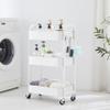 MAX Houser 3-Tier Rolling Utility Cart with Caster Wheels,Easy Assembly, for Kitchen, Bathroom (White) view 2