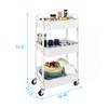 MAX Houser 3-Tier Rolling Utility Cart with Caster Wheels,Easy Assembly, for Kitchen, Bathroom (White) view 3
