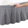 Amuze Bedding Eay Fit Elastic Wrap Around Ruffled Bed Skirt Recron 700 Thread Count(Silver Grey, Full, Drop Length 15 Inches) view 1