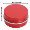 2oz/60ml Red Aluminum Tin Jar With Screw Lid - 15 Pack Metal Round Cans Containers for Lip Balm, DIY Salve, Spice, Candies, Crafts - Cosmetic Sample Steel Containers view 3