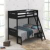 Coaster Home Furnishings Littleton Transitional Wood Twin Over Full Size Bunk Bed Frame with Ladder and Guardrails Fully Slatted Mattress Ready Foundation Black 405052BLK view 2