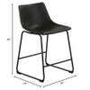 Cortesi Home Safi Counterstools in Distressed Black Faux Leather (Set of 2) 24" Seat view 3