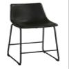 Cortesi Home Safi Counterstools in Distressed Black Faux Leather (Set of 2) 24" Seat view 4